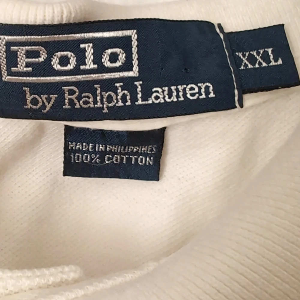 Ralph Lauren Ivory Polo Shirt With Pocket. Size XXL